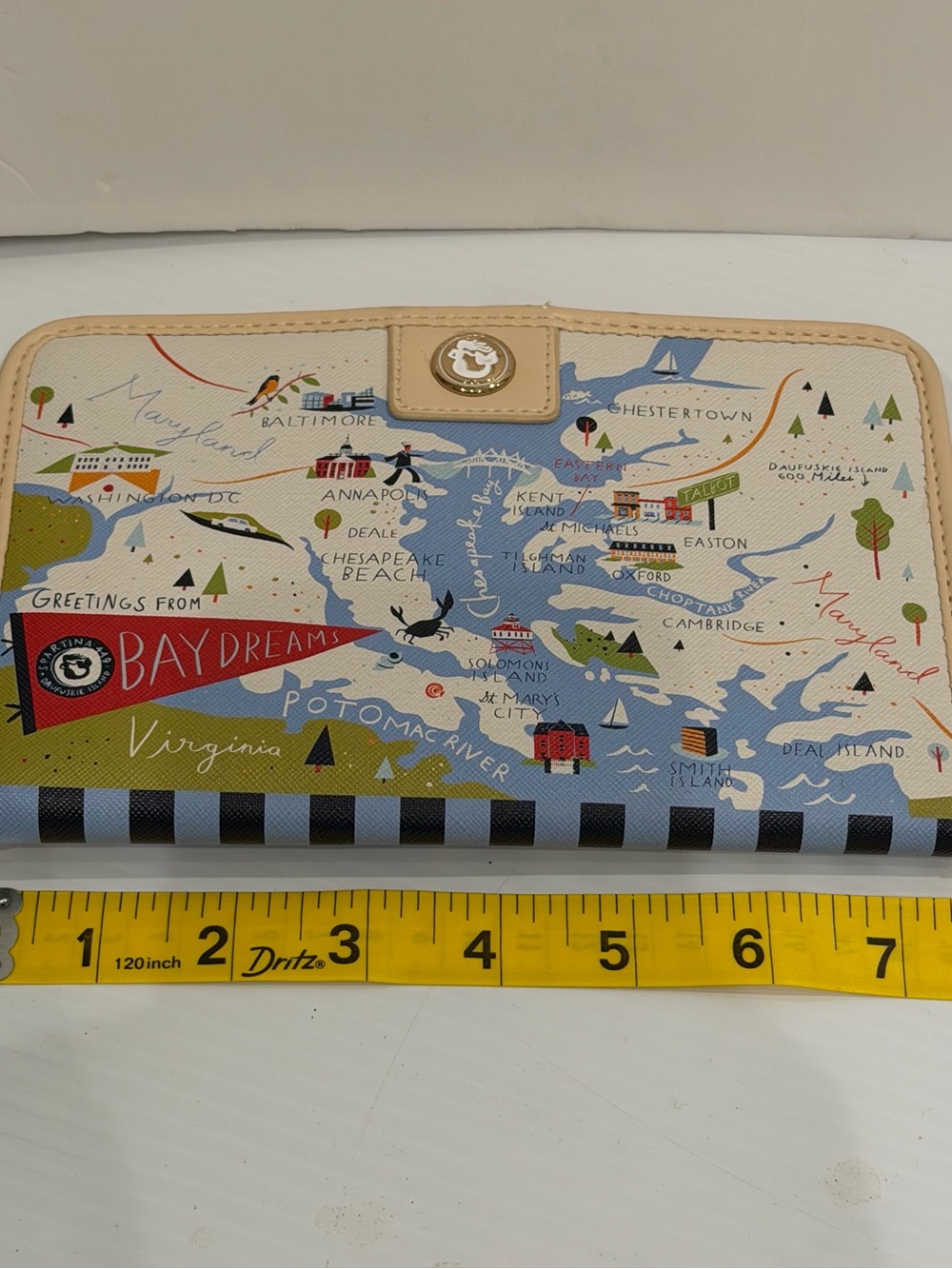 SPARTINA 449 Bay Dreams Snap Wallet map Chesapeake Bay Daufuskie Island - Picture 8 of 15